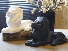 几何叠纸狮子摆件_滨州宏景雕塑有限公司