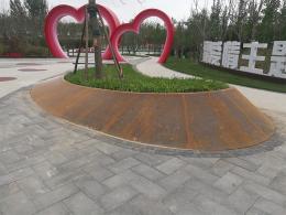 hj4332 锈板种植池造型_锈板种植池造型_滨州宏景雕塑有限公司