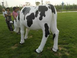 hj2676 玻璃钢彩绘奶牛雕塑_玻璃钢彩绘奶牛雕塑_滨州宏景雕塑有限公司