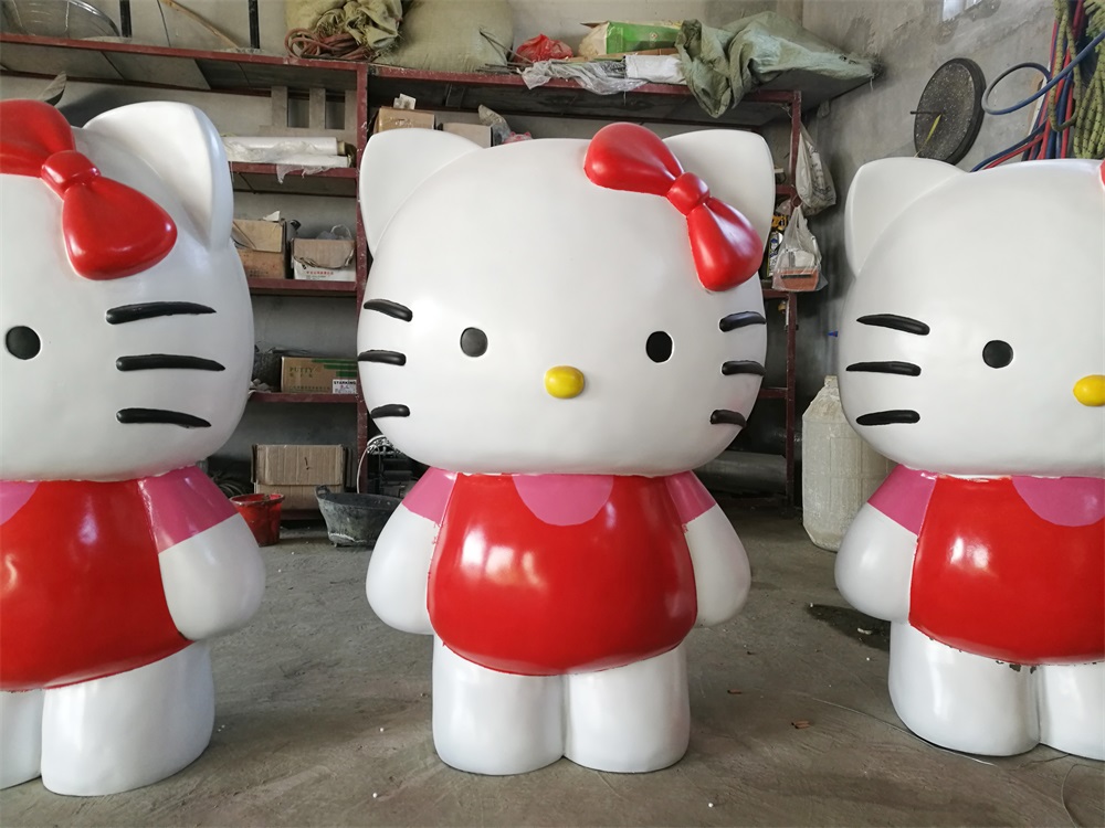 hj3200 hello kitty猫卡通雕塑_滨州宏景雕塑有限公司