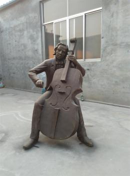 hj509 提琴手玻璃钢雕塑_音乐人物玻璃钢雕塑_滨州宏景雕塑有限公司